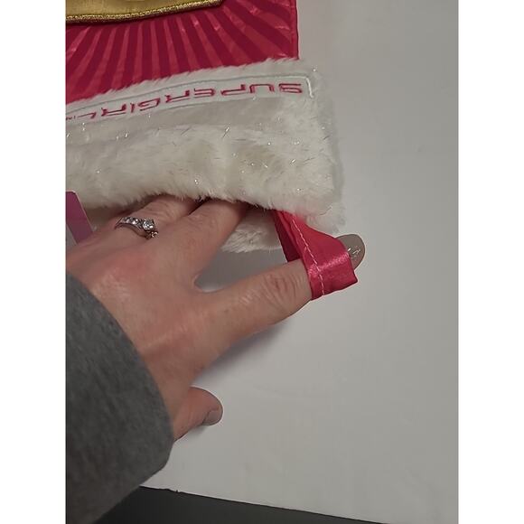 Supergirl Christmas Stocking NEW by Kurt S Adler 18" Hot Pink "S" Logo DC Comics - Picture 8 of 11